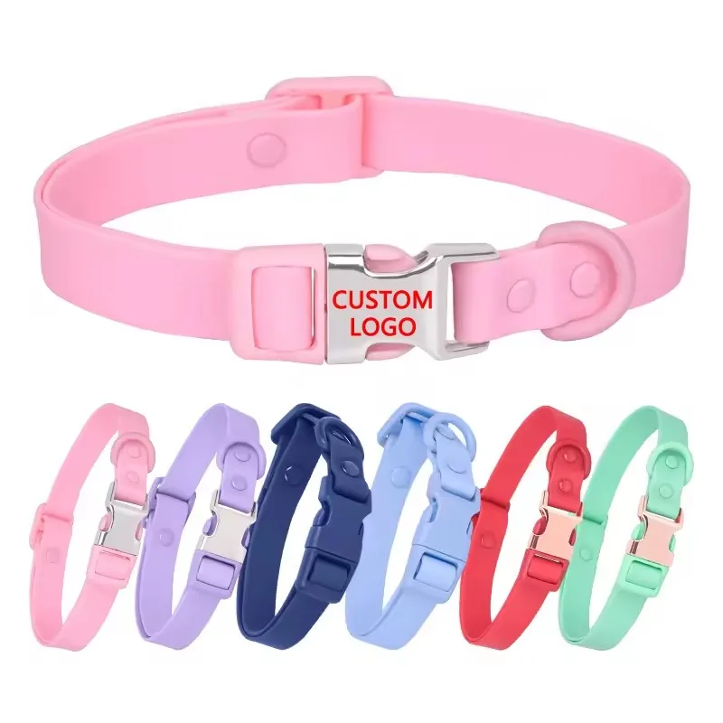 OEM ODM Custom Logo Cartoon Solid Waterproof PVC Coated Eco Friendly Adjustable Dog Collars and Leashes Set for Cats