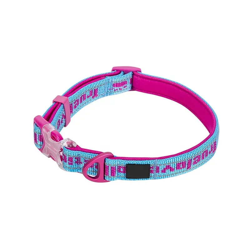 OEM ODM Custom Logo Neoprene Padded Fashion Soft Reflective Cat Dog Collar Tactical Adjustable Durable Outdoor Pet Collar