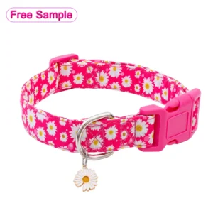 OEM ODM Custom Logo Pattern Luxury Cotton Soft Quick Release Adjustable Dog Training Collar Designer Custom Dog