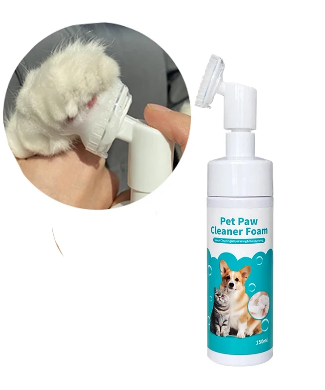 OEM ODM Dog Paw Cleaner with Silicone Brush Pet Dog Shampoo Pet Paw Cleaner Foam Pet Urine Cleaner Foam for Paw