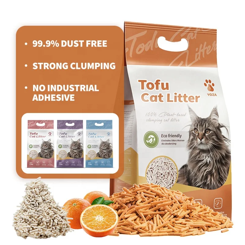 OEM ODM Eco Friendly Fast Clumping Biodegradable Dust Free Flushable Food Grade 6L 7L Lavender Flavor Cat Litter