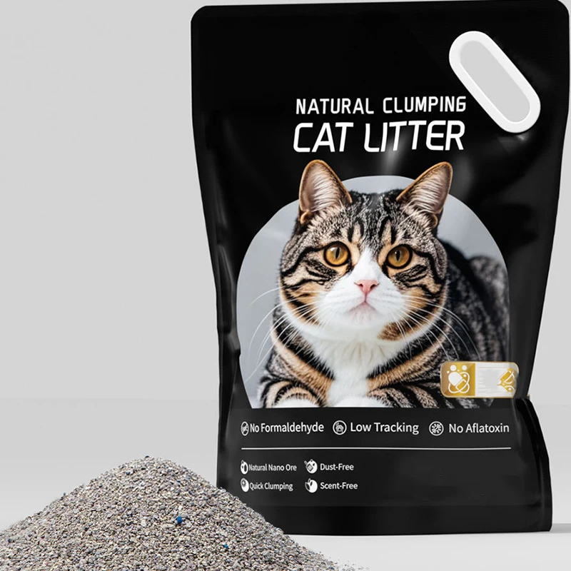 OEM ODM Factory Activated Carbon Zeolite Sodium Clay Mineral Irregular Clumping Bentonite Cat Litter Flushable