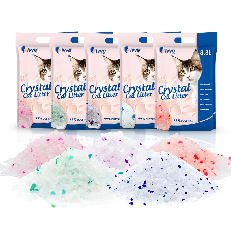 OEM ODM Factory Super Adsorbability Crystal Blue Crystal Silica Gel Cat Litter Scented