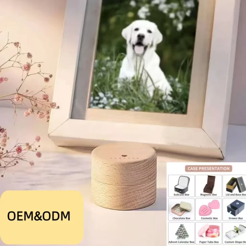 OEM ODM Handcrafted Wooden Pet Urns for Ashes Memorial Keepsake Casket for Dogs, Cats & Beloved Pets Pet Fur Collection