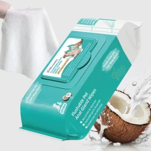 OEM ODM Modern Flushable 100% Natural Pet Anal Gland Wipes Cleansing Deodorizing Wet Wipes for Dogs Cats Butt Paws Coat Skin