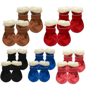 OEM/ODM Modern Velvet Puppy Dog Shoes S-XL Comfortable Non-Slip Warm Foot Cover Adjustable for Small Animal Cat Dog in Winter