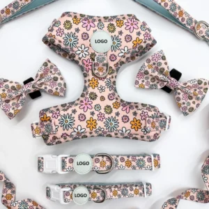 OEM ODM Neoprene Padded Adjustable Luxury Design Dog Harness Set Custom Personalized Print Dog Harness