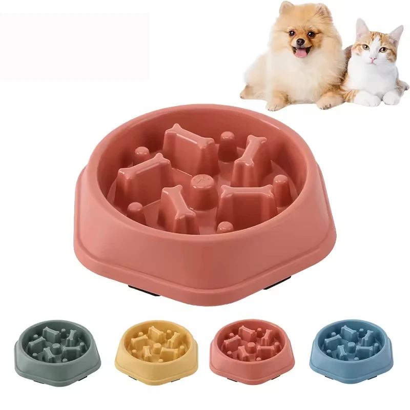 OEM ODM Non Slip Slow Plastic PP Eco Friendly Portable 2 in 1 Anti Spill Pet Vet Recommended Feeder Bowl for Dogs Cats Small