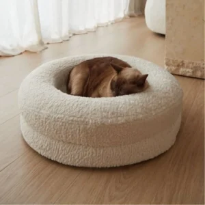 OEM ODM Pet Round Plush Nest Bed for Cats and Dogs Thickened Warm Removable Washable Winter Use