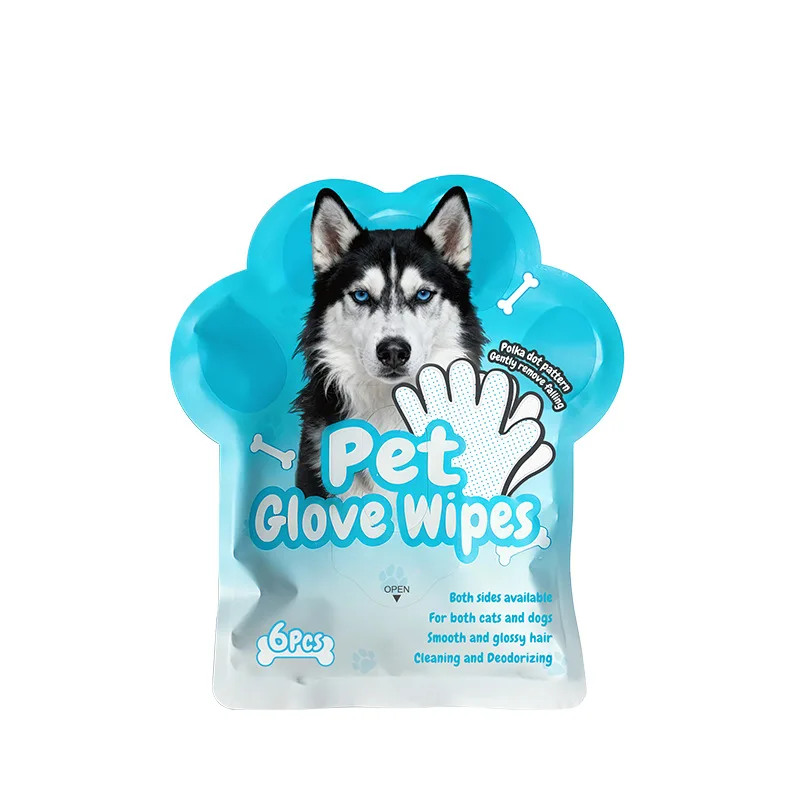 OEM ODM Pet Supplies Pet Hand free Gloves Quick Drying Deodorizing Cat Dog Bathing Wet Wipes