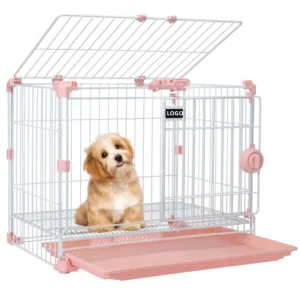 OEM ODM Portable Stainless Steel Heavy Duty Cage Playpen Dog Double Door Kennel Black Metal Durable Pet Crate