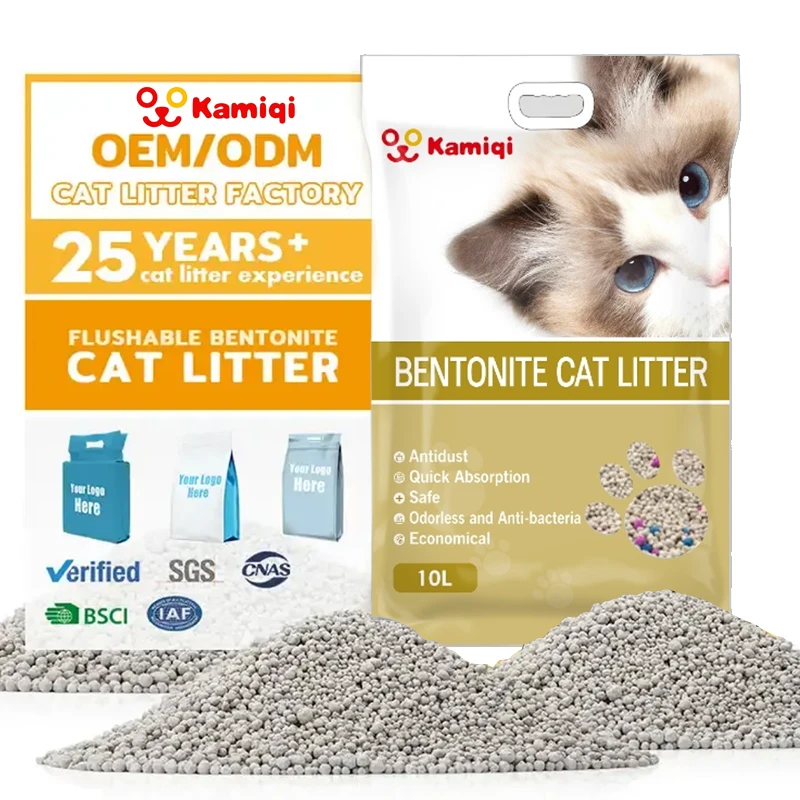 OEM ODM Premium Clean White Bentonite Cat Litter Mineral Cat Litter Clumping Bentonite Cat Litter