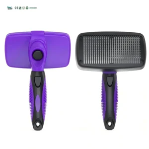 OEM ODM Self Cleaning Stainless Steel Sensitive Skin Tip Bristles Ergonomic Handle Environmental Protection Pet Bathing Clean