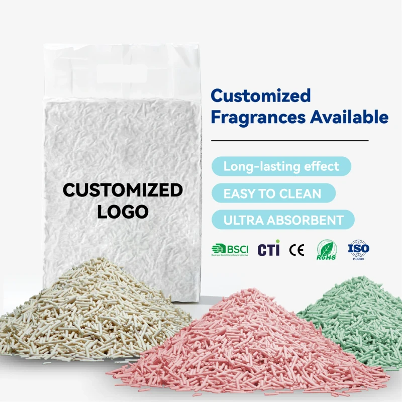 OEM ODM Tofu Bentonite Cat Litter Natural Deodorizing Quick Clumping Cat Sand