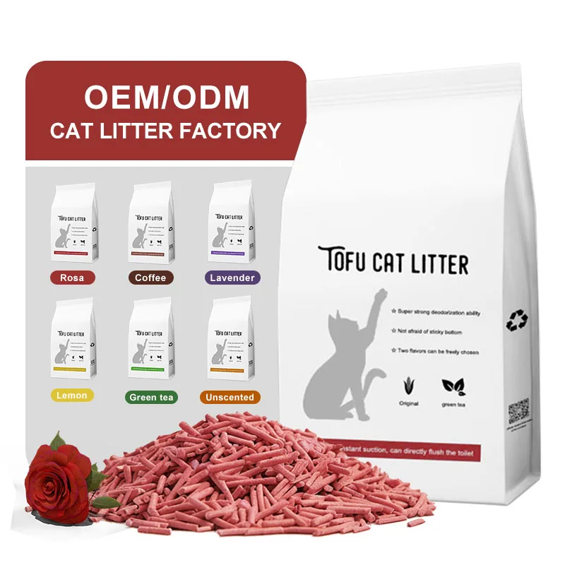 OEM ODM Tofu Cat Litter Biodegradable Flushable Eco Friendly Dust Free Long Lasting Deodorization Best Clean