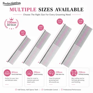 OEM Professional Pet Grooming Comb 165 190 220 230mm Piano Comb with Visual Color Guide for Dog Cat Salon