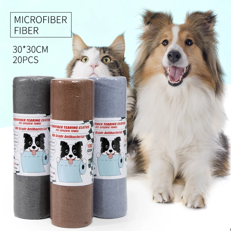 OEM Quick Dry Microfiber Dog Bathing Towel Custom Logo Pet Shower Cleaning Towel Cat Bath Towels