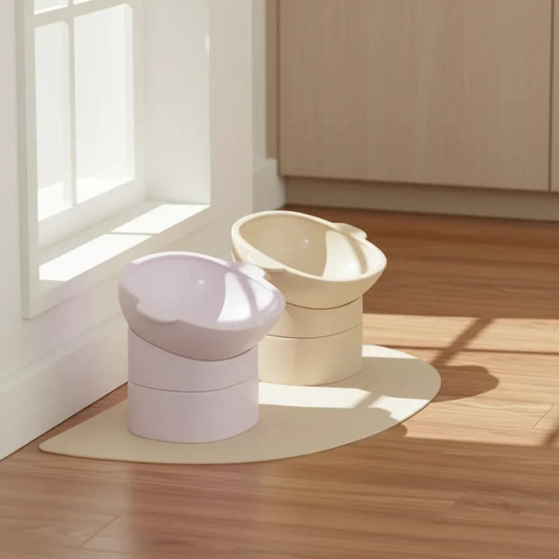OEM Service Portable Adjustable Pet Bowl Feeders Silicone Anti Knock Non Slip Slant Eco Friendly for Pets Supplies