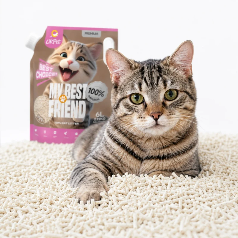 OK PET Cat Litter Supplier Natural Soy Cat Litter Flushable Cat Litter Dustless Formula Supply