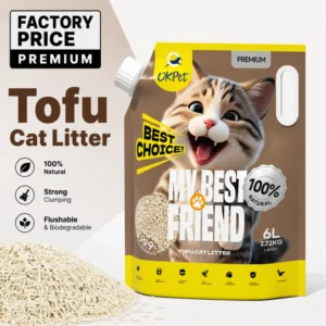 OK PET Eco Friendly Cat Litter Tofu Cat Litter Sand Cat Litter Companion Quick Clump Lightweight Customization