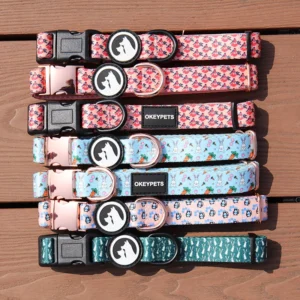 OKEYPETS New Arrival Metal Buckle Dog Collar Pet Accessories Durable Luxury Design Adjustable Pet Dog Collar