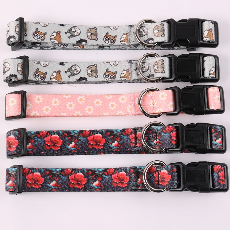 OKEYPETS in Stock Polyester Material Three Patterns S M L Fashion Luxury Lightweight Adjustable Pet Dog Neck Collar