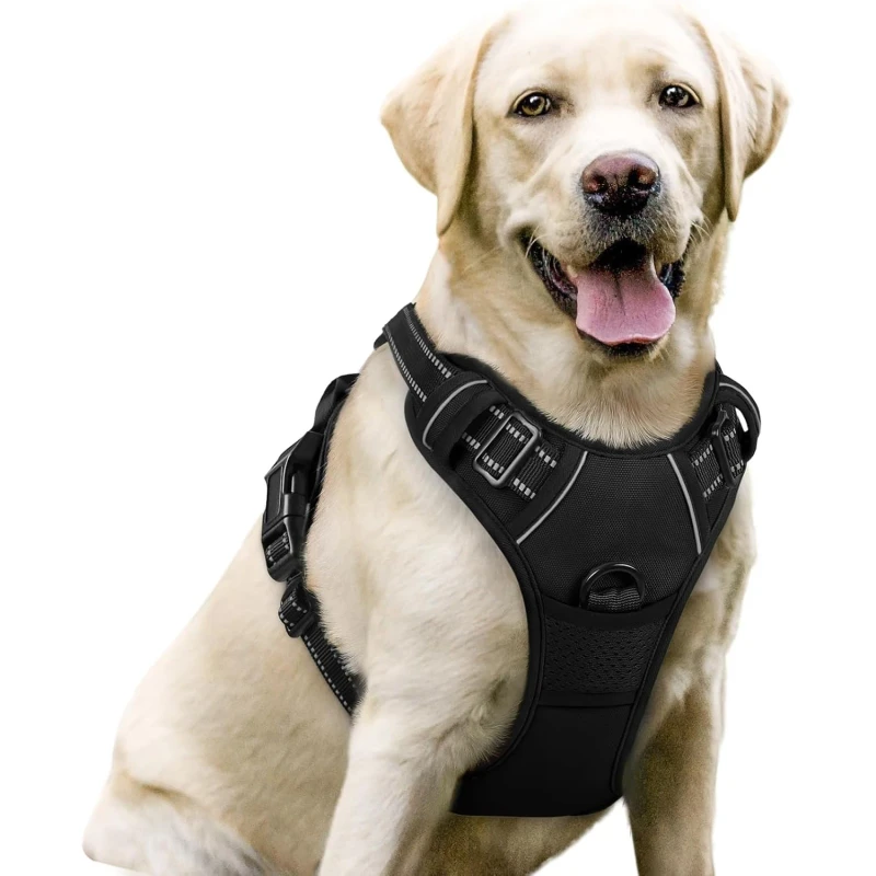 OKKPETS Training Harness Reflective Tough Adjustable Pet Dog Har Accessories Custom Leash No Pull Dog Harness Set