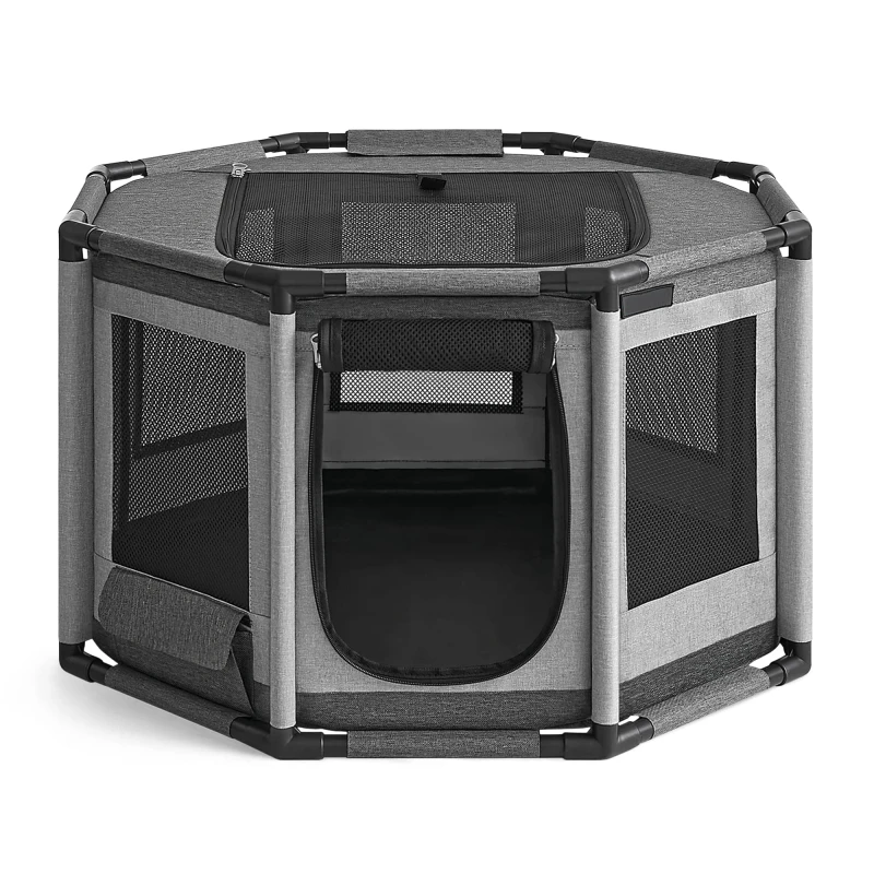 Octagon Dog Playpen Crate PVC Pipe Frame Carry Bag Two Size Option Easy Assembly Pet Kennel Cage for Cats Box