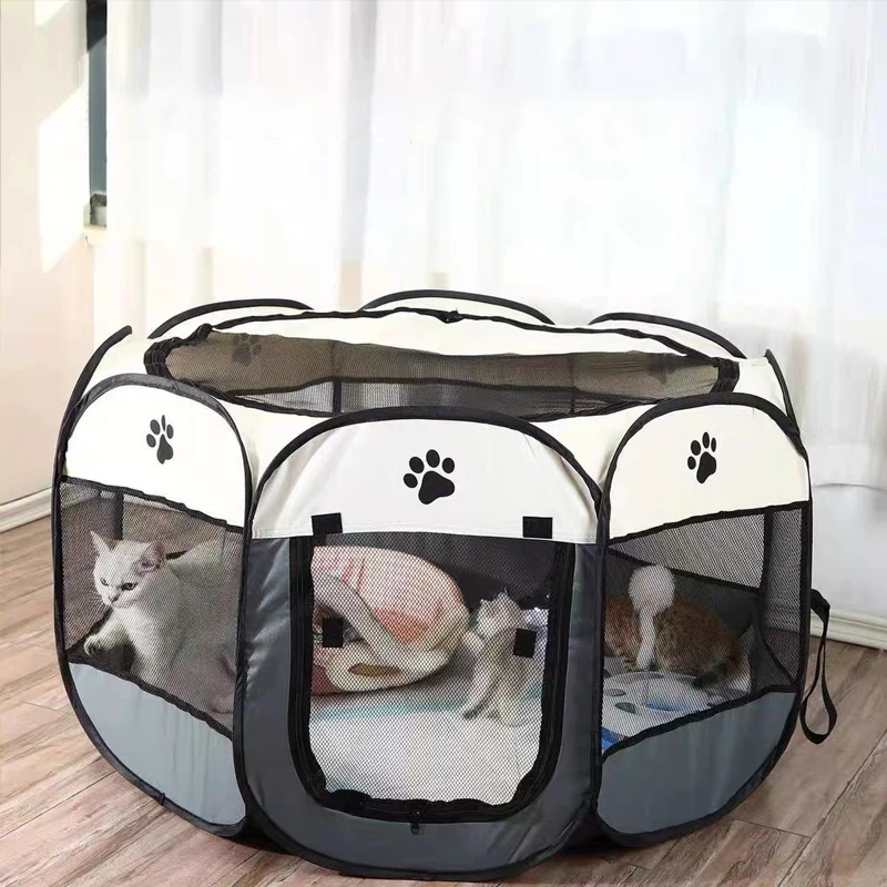 Octagon Pet Delivery Room Dog Cage Cat Nest Collapsible Oxford Cloth Waterproof Catch Dog Tent Cat Delivery Room Pet Pen