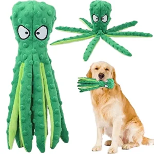 Octopus Shape Stuffed Squeaky Plush Train Intelligence Molar Dog Chew Toys