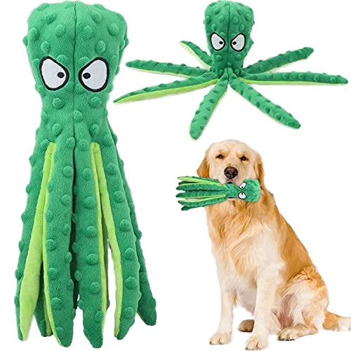 Octopus Shape Stuffed Squeaky Plush Train Intelligence Molar Dog Chew Toys