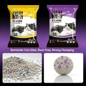 Odor Control Strong Clumping 99% Dust Free Spherical Bentonite Cat Litter Arena Para Gatos Cat Sand