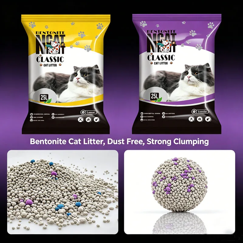 Odor Control Strong Clumping 99% Dust Free Spherical Bentonite Cat Litter Arena Para Gatos Cat Sand