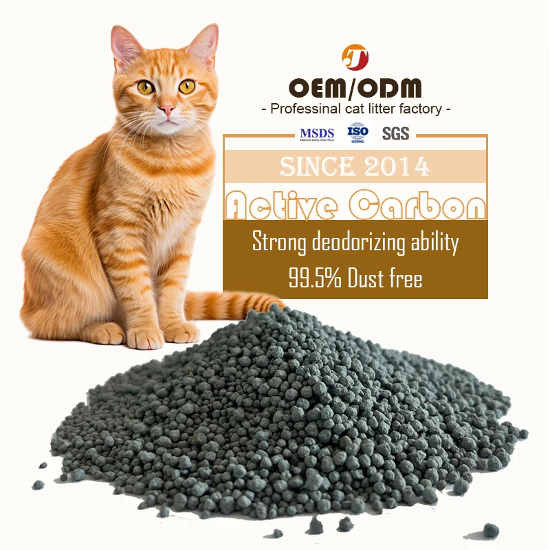 Oem Quick Clumping High Water Absorption Active Carbon Bentonite Cat Litter With Scents High Quality Natural Flavor Printed Bag
