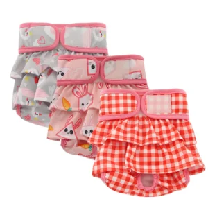 Ohbabyka Reusable Female Dog Diapers Underwear Pet Washable Ecologic Reusable Dog Diapers