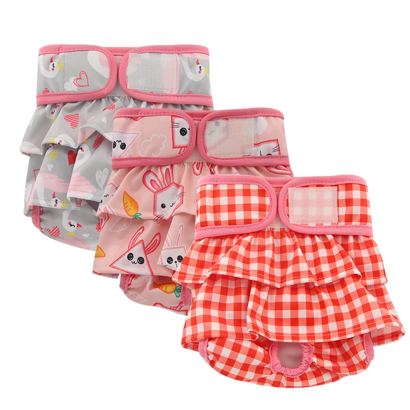 Ohbabyka Reusable Female Dog Diapers Underwear Pet Washable Ecologic Reusable Dog Diapers
