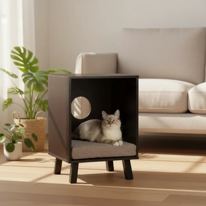 Open Household Wooden Pet House Wooden Pet Furniture Suitable for Living Room