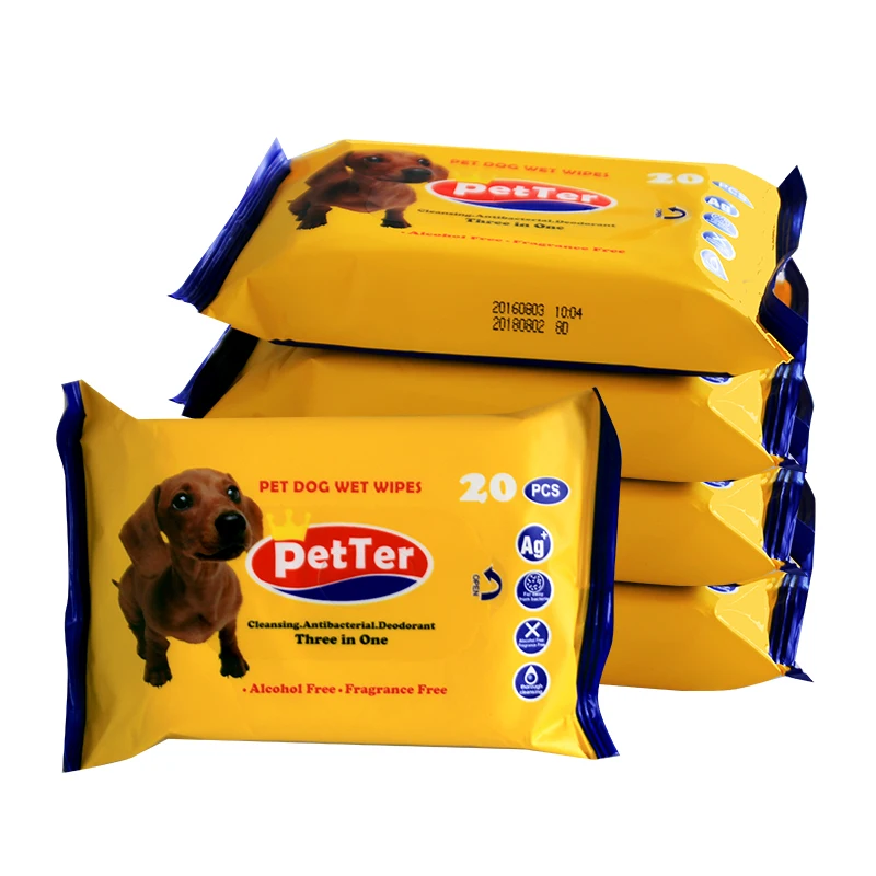 Organic Naturally Pet Wipes for Dogs Grooming Wipes for Pets Biodegradable Pet Wipes