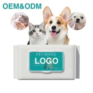 Organic Pet Wet Wipes Dogs Cats EDI Pure Water Deodorizing Alcohol Free Biodegradable Soft Fragrance Free Cleaning 80CT Grooming