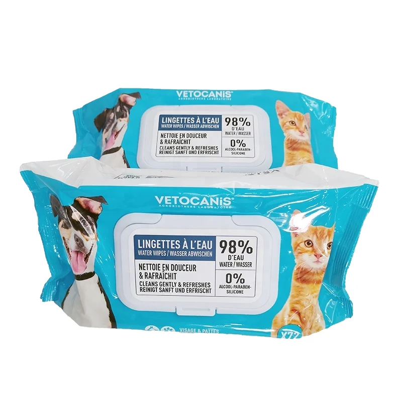 Organic Wet Cleansing Wipes for Dogs and Cats Paw Ear Eye Tooth Grooming for Pets