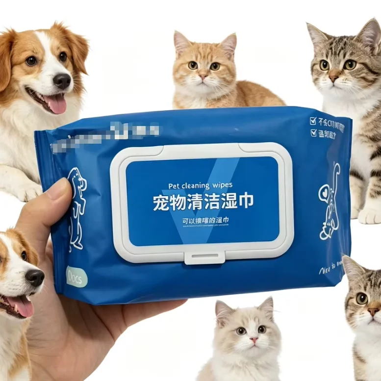 Organic Wet Cleansing Wipes for Dogs and Cats Paw Ear Eye Tooth Grooming for Pets