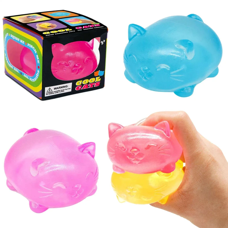 Original Box Needoh Maltose Cat Stress Relief Ball TPR Material for Girls Small Kittens Can Squeeze Fun Toy