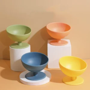 Original Portable Design Tall Pet Feeder Food Bowl Non-Slip Water Bowl Neck Guard for Pet Dog/Cat Plastic Material