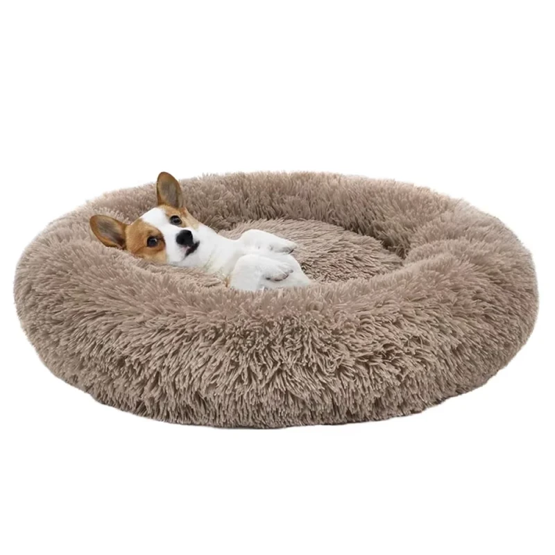Orthopedic Dog Cat Bed Ultra Soft Donut Cuddler Round Cushion Comfortable Washable Pet Bed for Indoor Pets Pet Supplies