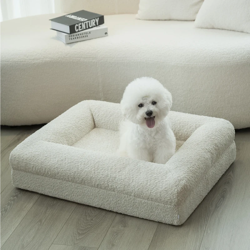 Orthopedic Solid Rectangle Foam Pet Bed for Dogs Comfortable Supportive Eco friendly Removable Washable Bed