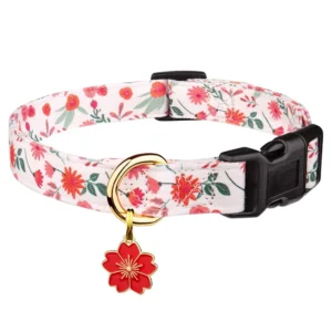 Other Pet Collars Customizable Handmade Adjustable Cotton Dog Collar with Unique Cute Pattern and Pendant