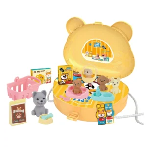 Other Pretend Play Preschool Role Play Kids Unisex Games Plastic Toy Dogs Pet Toys and Accessories with Storage Box