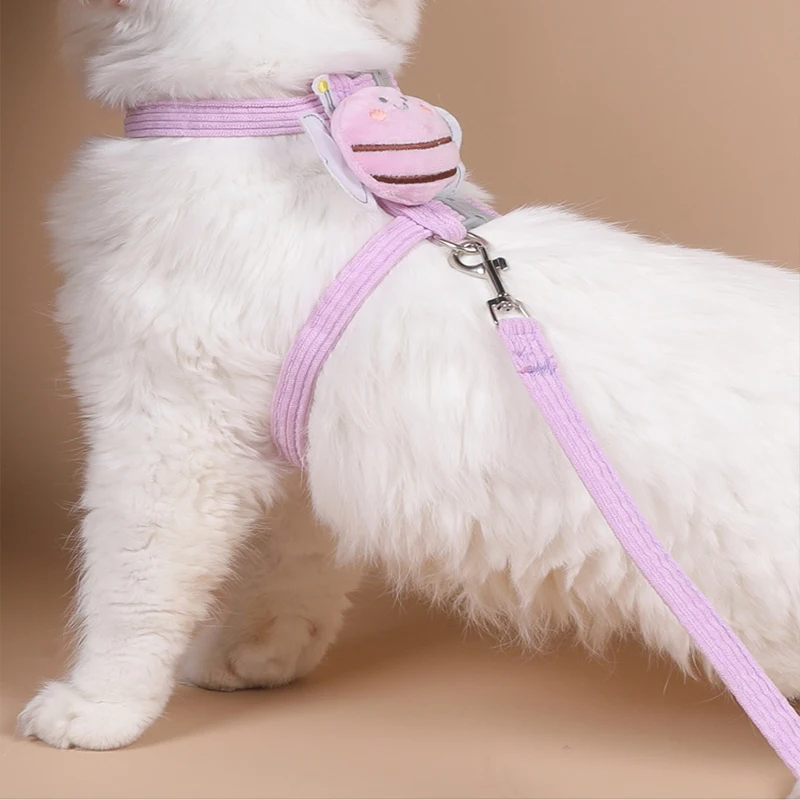 Outdoor Adjustable Training Leading Cartoon Honey Bee Shape Small Dog and Leash Pet Cat Harness Accessories
