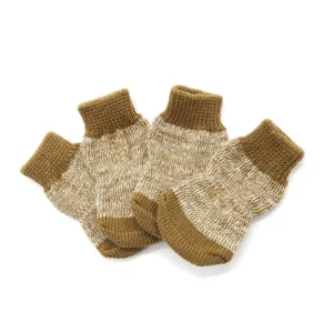 Outdoor Customizable Dog Printed Anti Slip Paw Protectors Knit Cotton Pets Socks Dog Winter Shoes Set