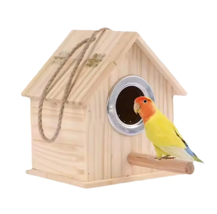 Outdoor Hanging Nest Decorative Birdhouse OEM Cedar Wood for Small to Large Birds and Pets Bird Supplies Cage